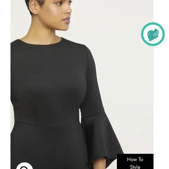 Eloquii Flare Sleeve Scuba Dress - Picture 2 of 2